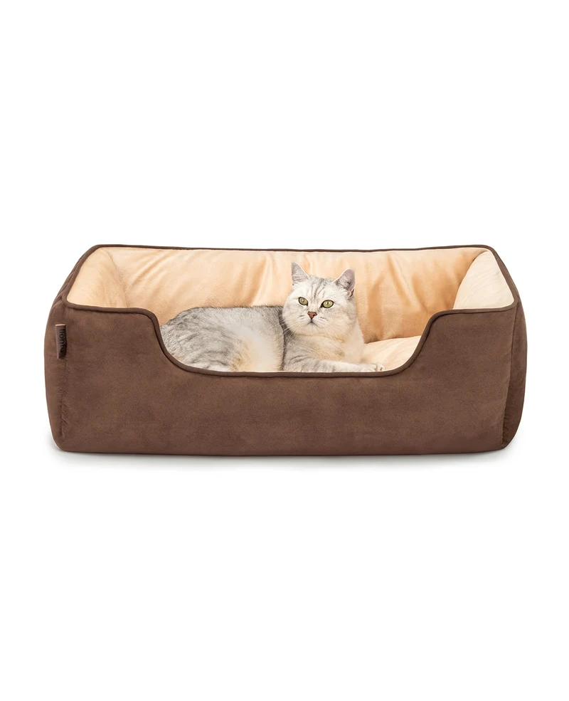 2-in-1 Katzenbett in Wildlederoptik