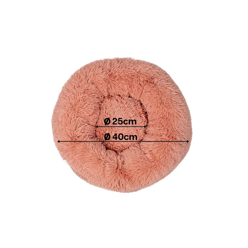 Rundes Katzenbett in Donutform aus Plüsch