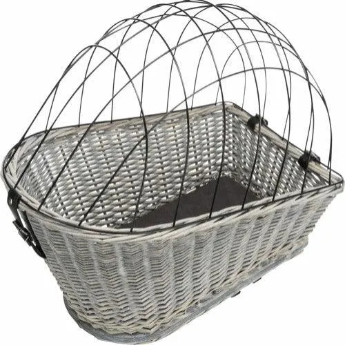 Trixie Fahrradkorb, Gepäckträger mit Gitter, 35 × 49 × 55 cm – Grau
