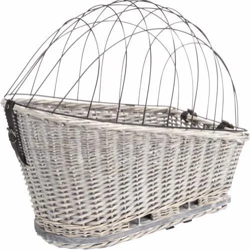 Trixie Fahrradkorb, Gepäckträger mit Gitter, 35 × 49 × 55 cm – Grau