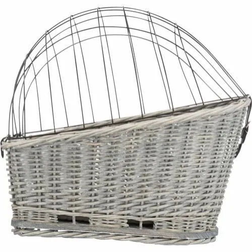 Trixie Fahrradkorb, Gepäckträger mit Gitter, 35 × 49 × 55 cm – Grau