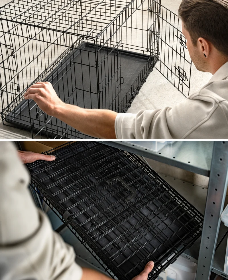Hundetransportkäfig mit Bodenwanne