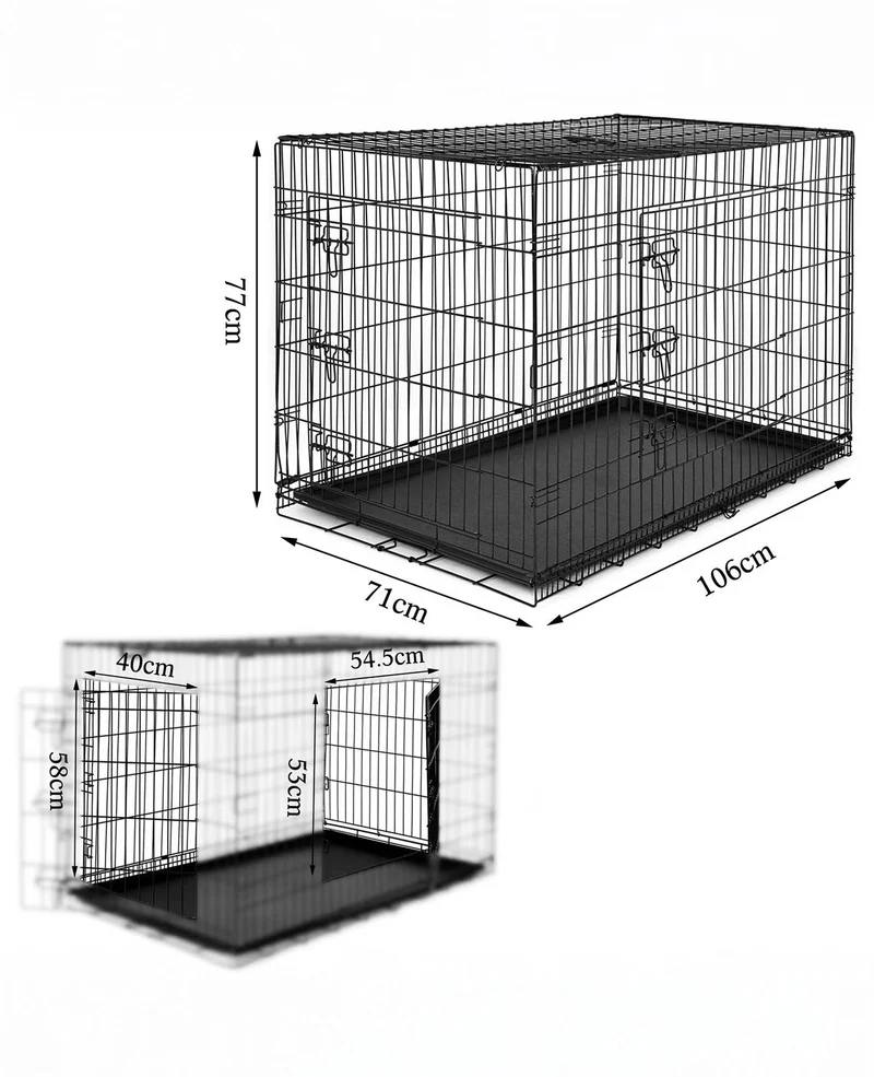 Hundetransportkäfig mit Bodenwanne