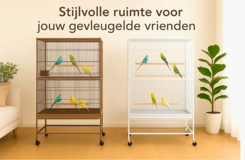 Sumba Taube Voliere - Außenvoliere für 8 Vögel im Innenbereich - Aluminiumvoliere - 79x52x134 cm - Flamingovoliere