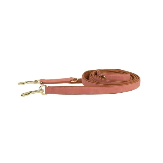 Kentucky Hundeleine Veganes Leder - Pfirsich/Braun - 250cm