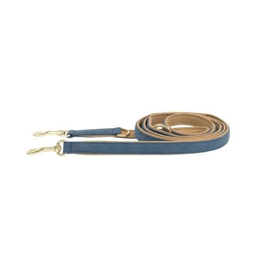 Kentucky Hundeleine Veganes Leder - Navy/Beige - 250cm