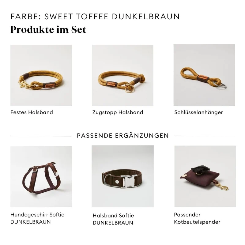 Festes Halsband Sweet Toffee DUNKELBRAUN