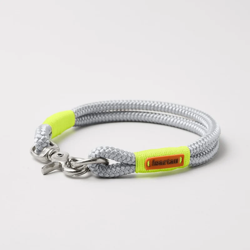 Festes Halsband Pebble Stone NEONGELB
