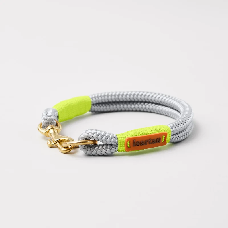 Festes Halsband Pebble Stone NEONGELB