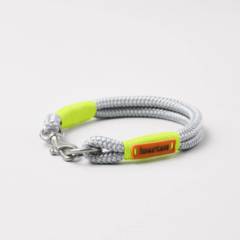 Festes Halsband Pebble Stone NEONGELB
