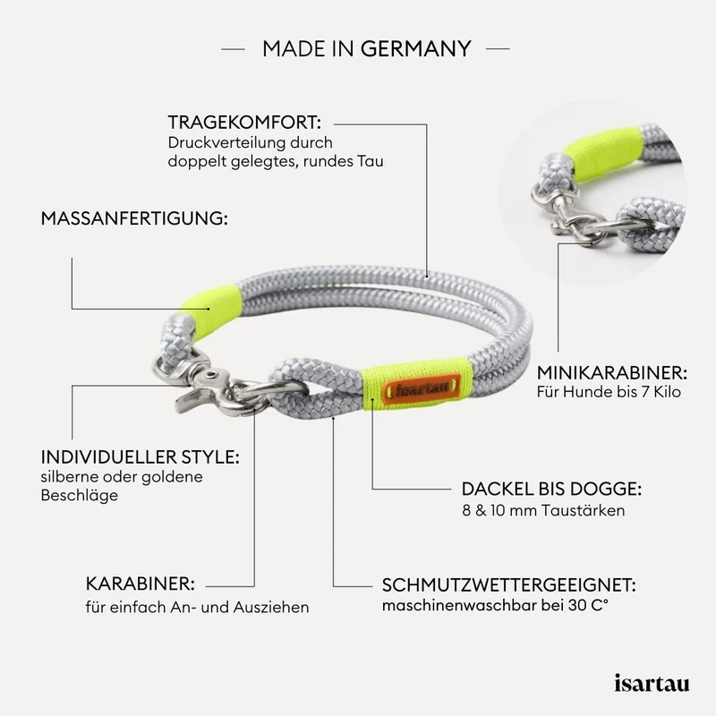 Festes Halsband Pebble Stone NEONGELB