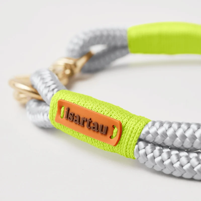 Festes Halsband Pebble Stone NEONGELB