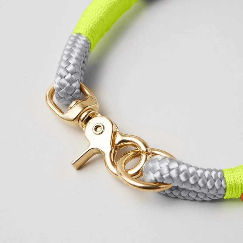 Festes Halsband Pebble Stone NEONGELB