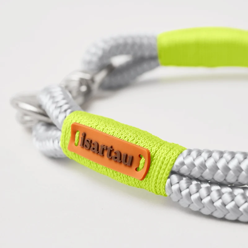 Festes Halsband Pebble Stone NEONGELB