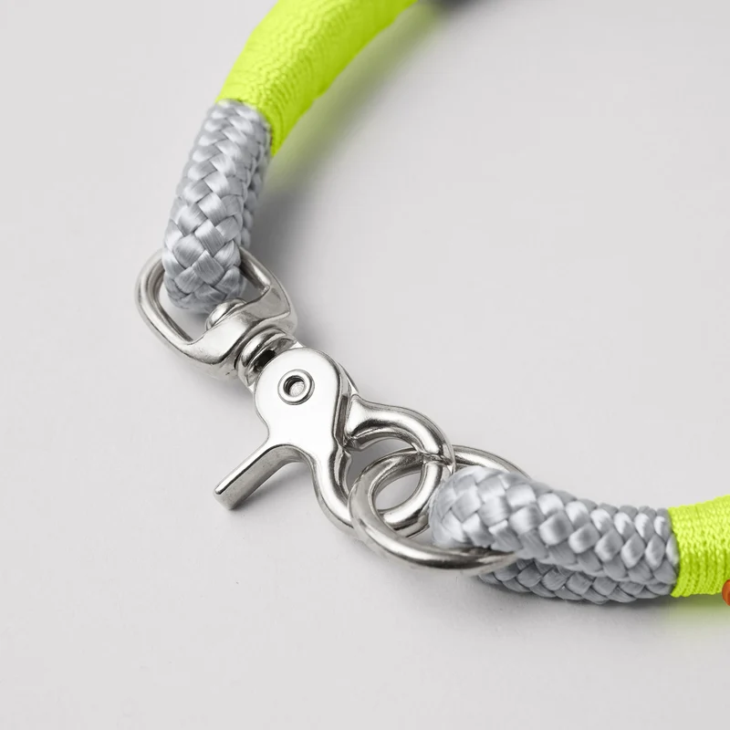 Festes Halsband Pebble Stone NEONGELB