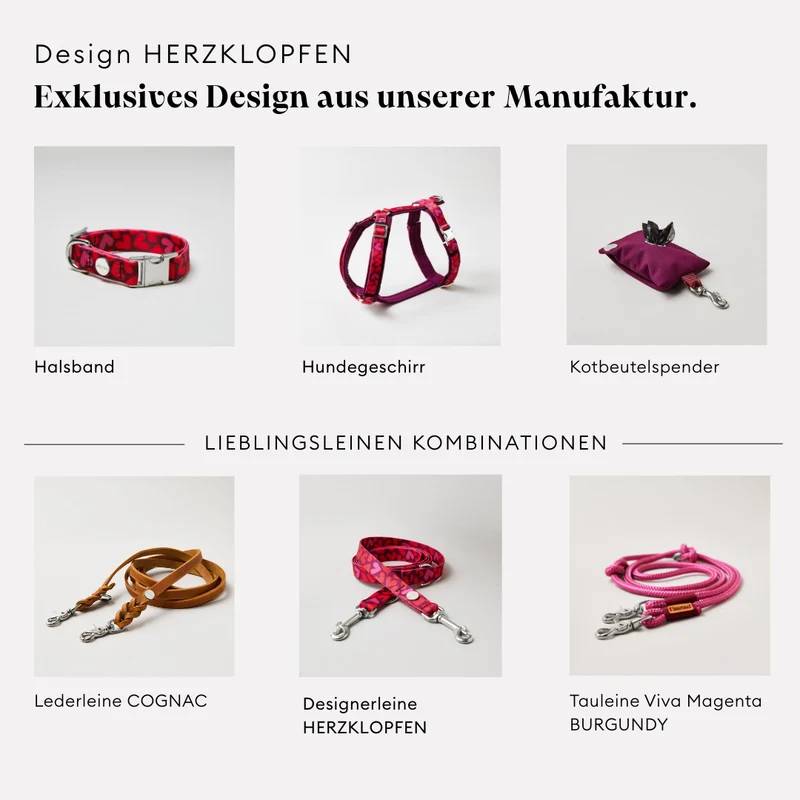 Designerleine HERZKLOPFEN, 250 cm (Umhängeleine)