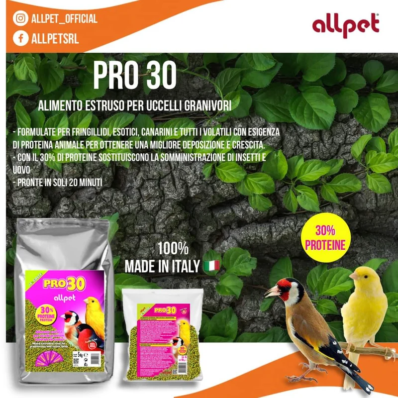 Le Gocce Pro30 900 Gramm (Keimsaat-Ersatz, Farbe grün-gelb) 30 % Protein - AllPet