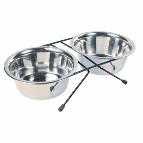 Trixie Stander mit 2 Stahlnäpfen 0,75L