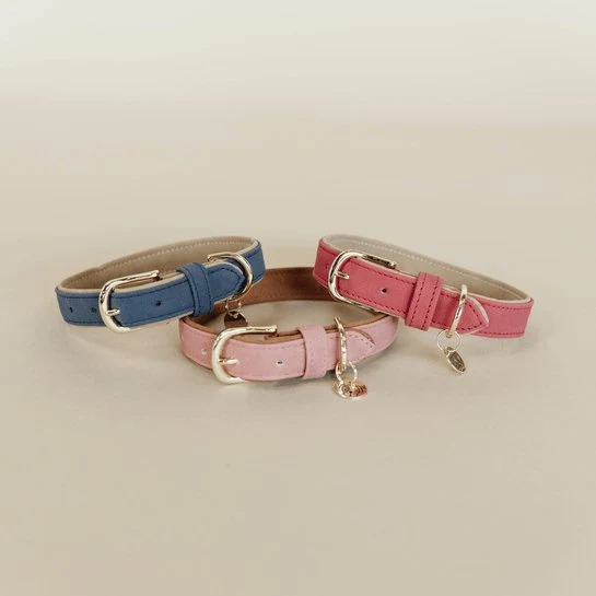 Kentucky Hundehalsband Veganes Leder - Pfirsich/Braun