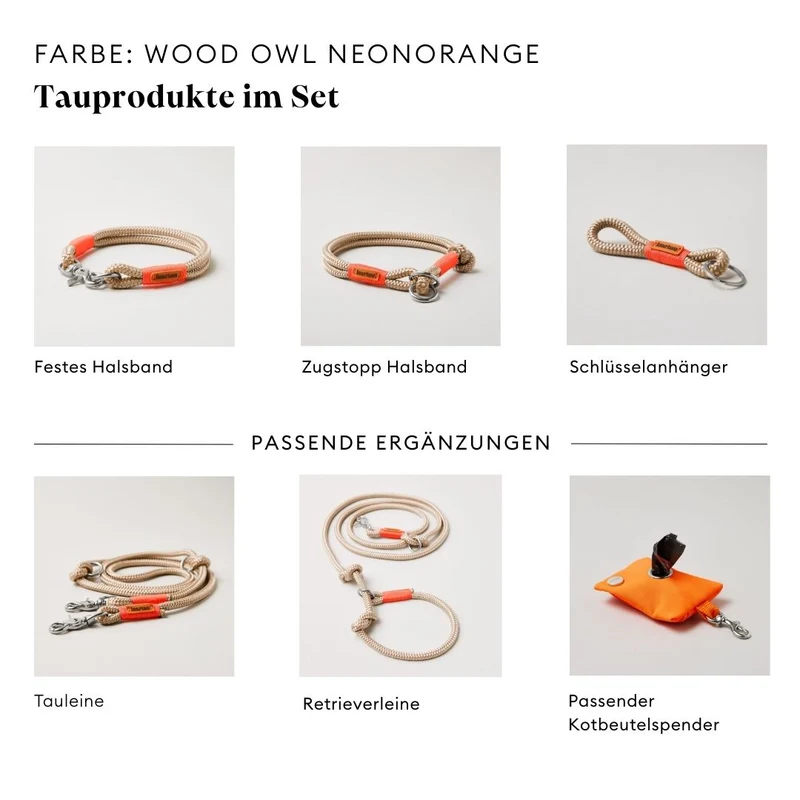 Festes Halsband Wood Owl NEONORANGE