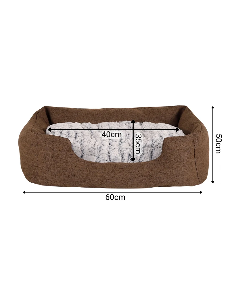 Katzenbett mit Wendekissen & meliertem Außenstoff
