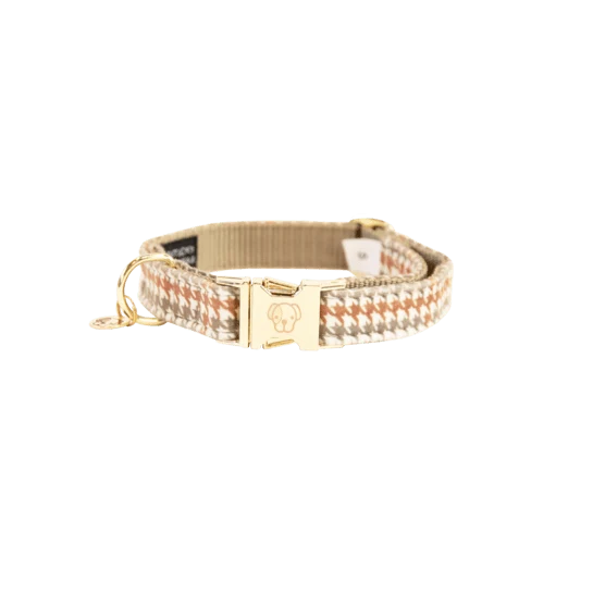 Kentucky Hundehalsband Pied-de-Poule - Beige