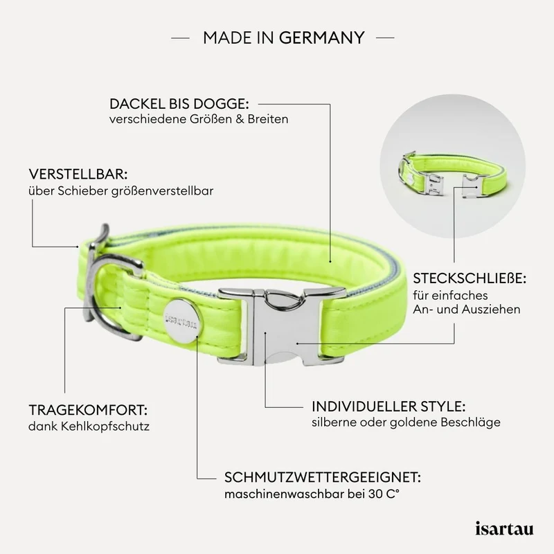 Welpenhalsband Softie NEONGELB-GRAU