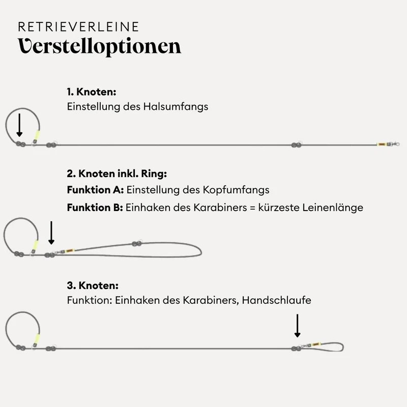 Tau-Retrieverleine Easy Summer HELLBLAU, 190 cm (integrierte Halsung)