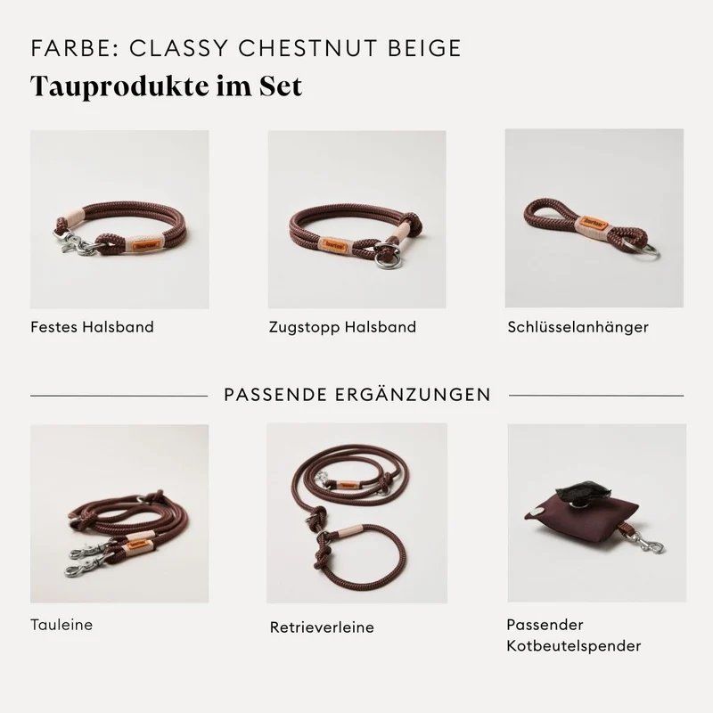 Zugstopp-Halsband Classy Chestnut BEIGE