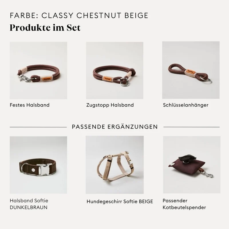 Zugstopp-Halsband Classy Chestnut BEIGE