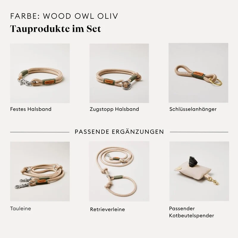 Festes Halsband Wood Owl OLIV