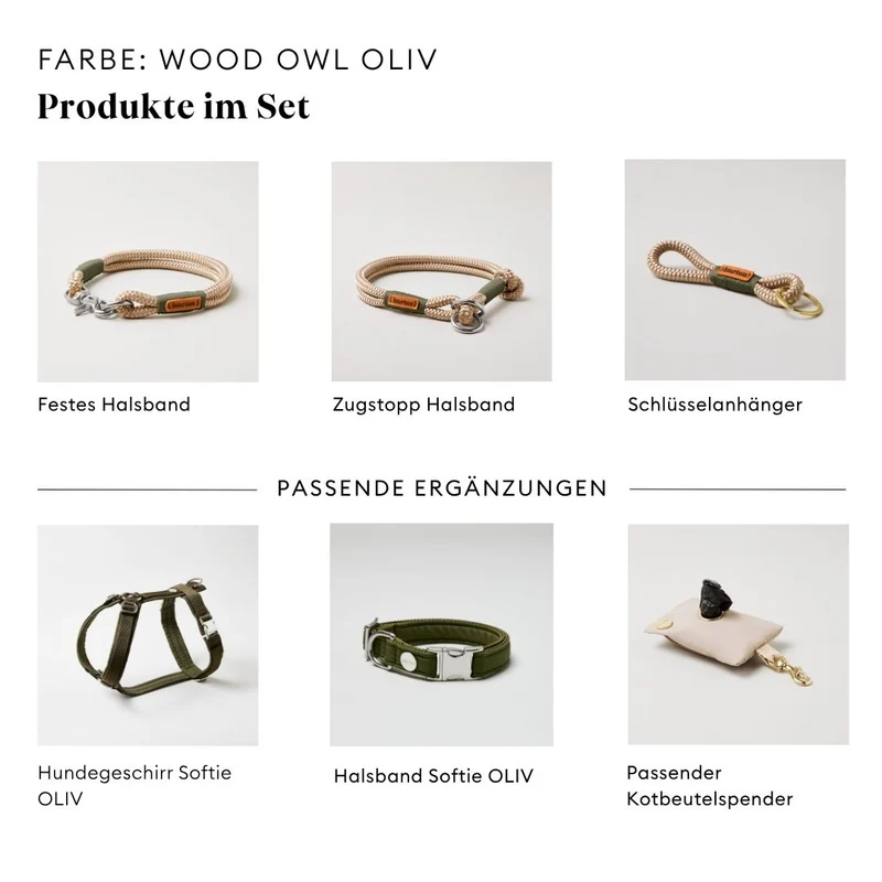 Festes Halsband Wood Owl OLIV