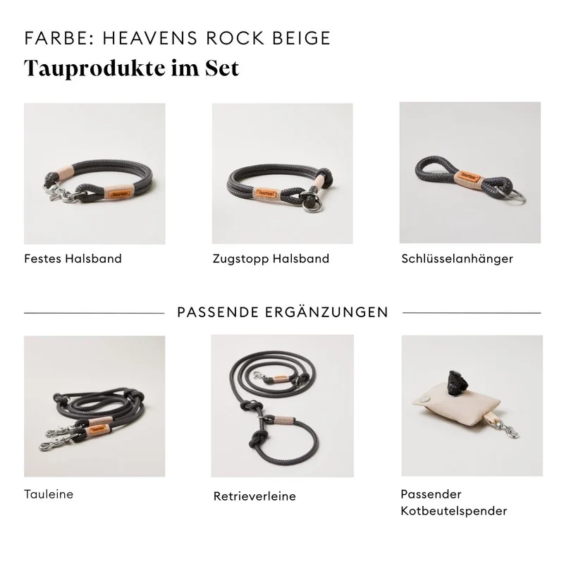 Zugstopp-Halsband Heaven's Rock BEIGE