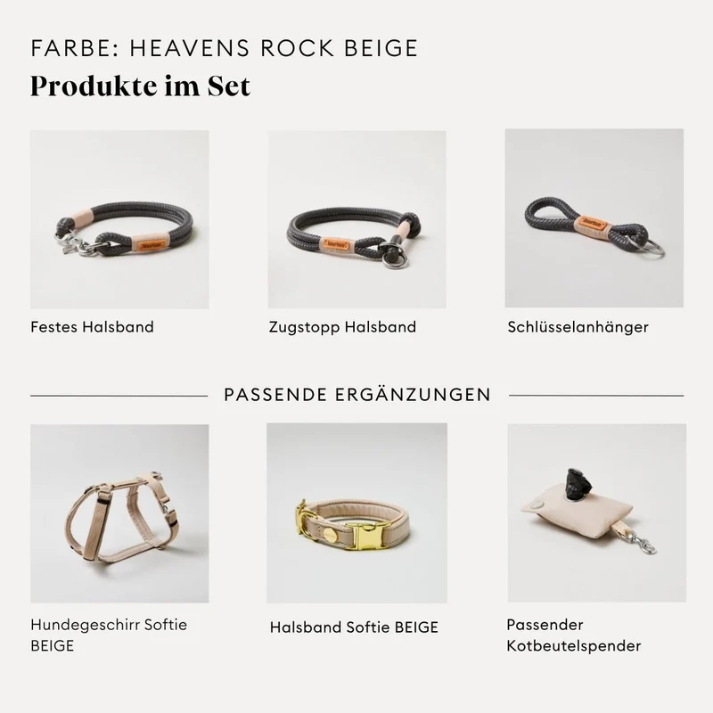 Zugstopp-Halsband Heaven's Rock BEIGE
