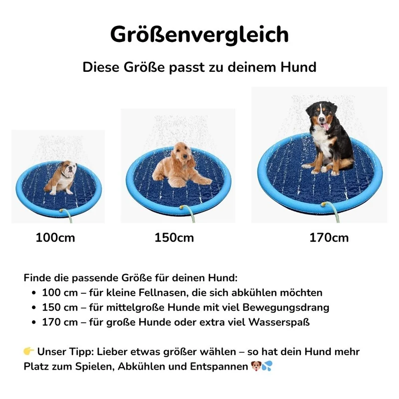 Hundepool mit Fontäne – rutschfest & bissfest – HUNDESCHATZ™