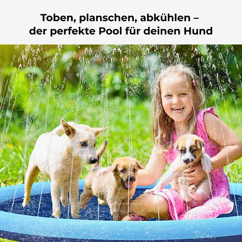 Hundepool mit Fontäne – rutschfest & bissfest – HUNDESCHATZ™