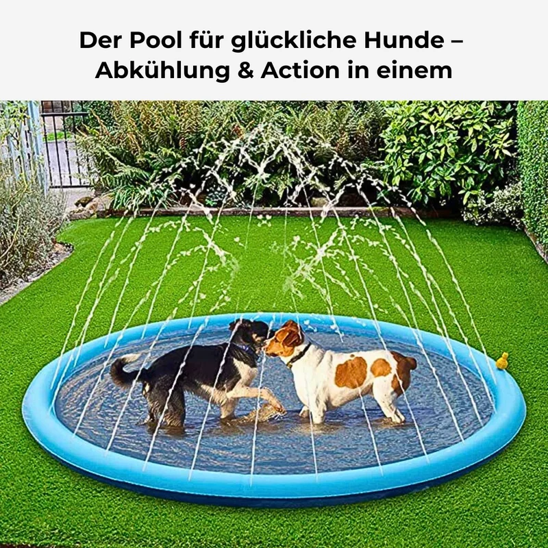 Hundepool mit Fontäne – rutschfest & bissfest – HUNDESCHATZ™