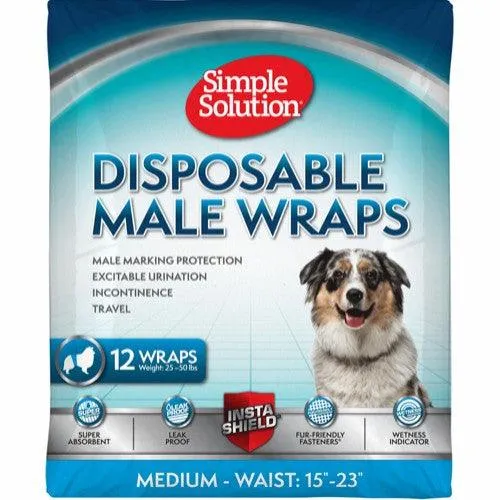Simple Solution Einweg-Bauchband für Rüden, 12 Stk. - M