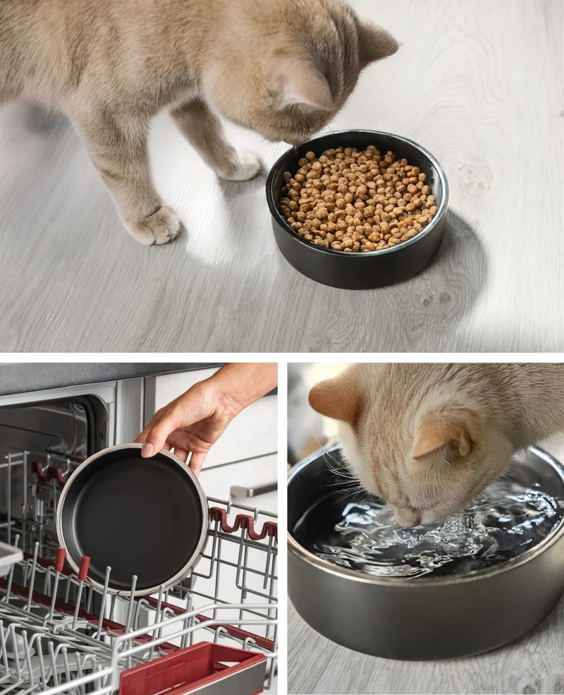 Katzennapf aus Edelstahl