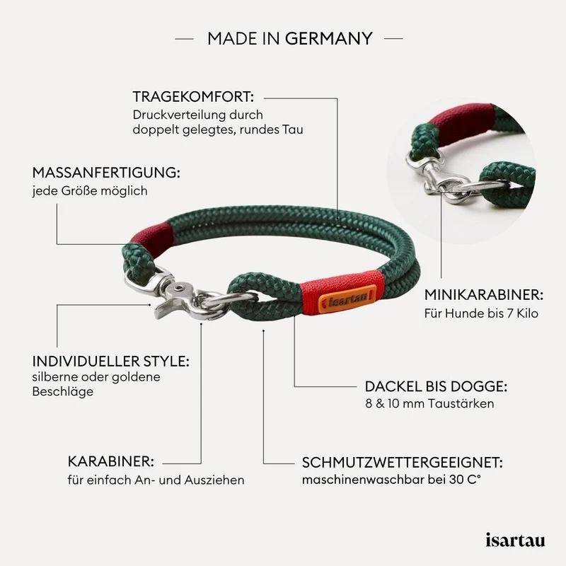 Festes Halsband Evergreen ROT-BURGUNDER