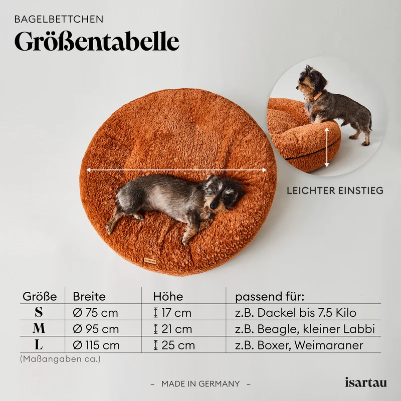Hundebett rund, Bagelbettchen, Fell BEIGE