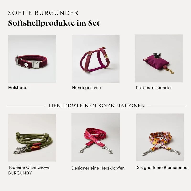 Hundegeschirr Softie BURGUNDER