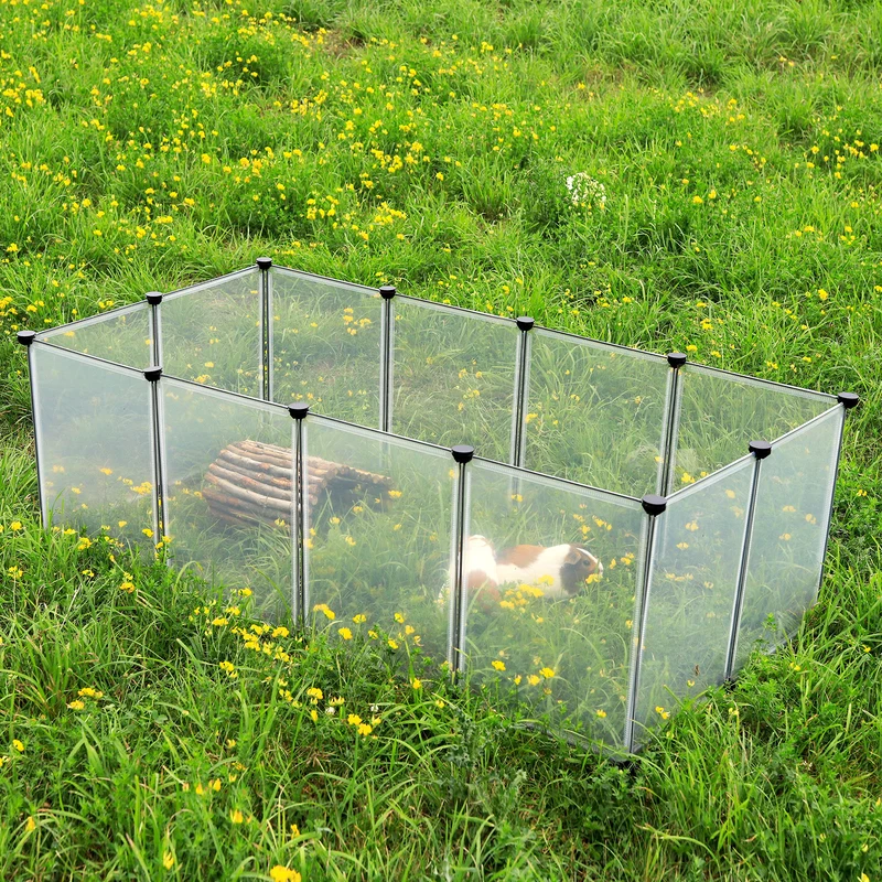 Erweiterbares Freigehege für Kleintiere aus Kunststoff mit Bodenplatten