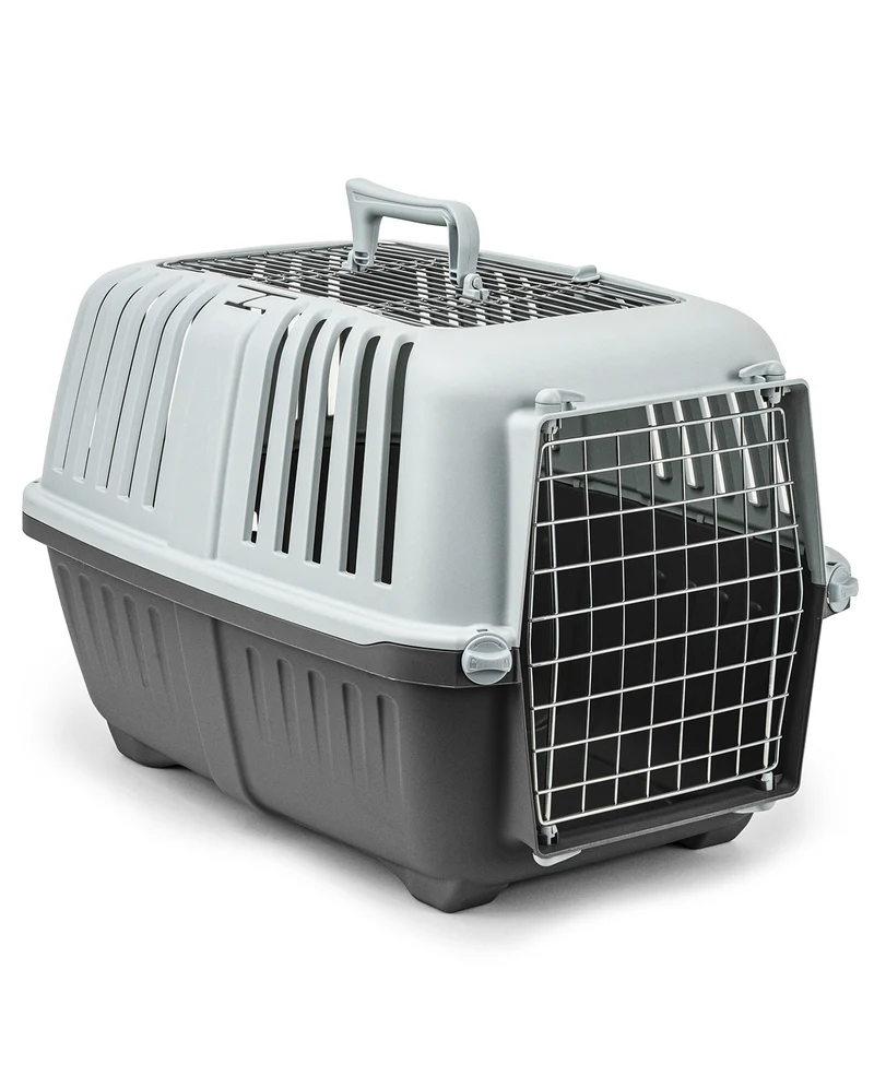 Transportbox aus Kunststoff mit Metallgitter