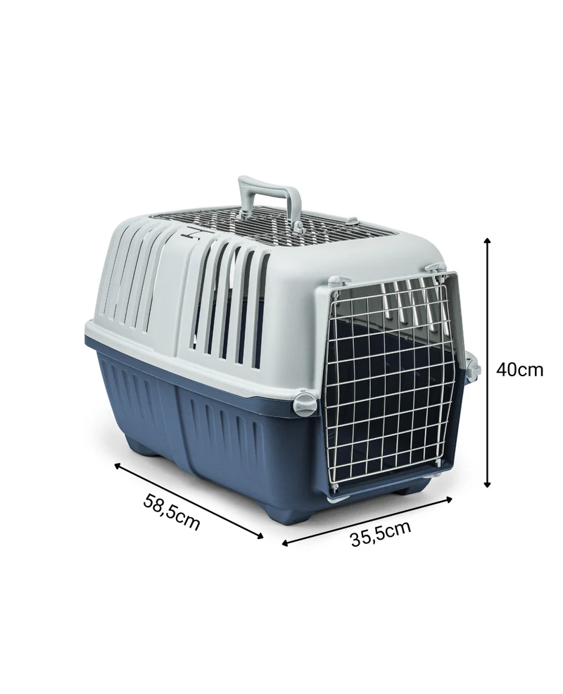 Transportbox aus Kunststoff mit Metallgitter