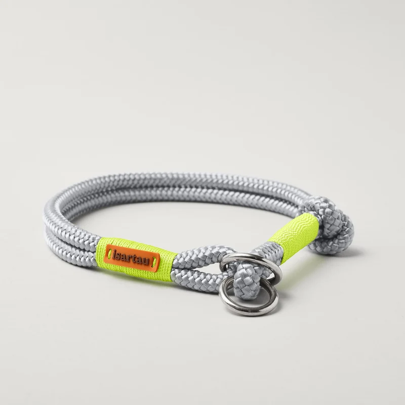 Zugstopp-Halsband Pebble Stone NEONGELB