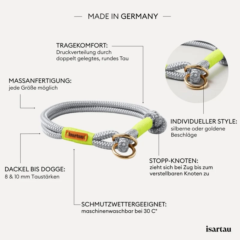 Zugstopp-Halsband Pebble Stone NEONGELB