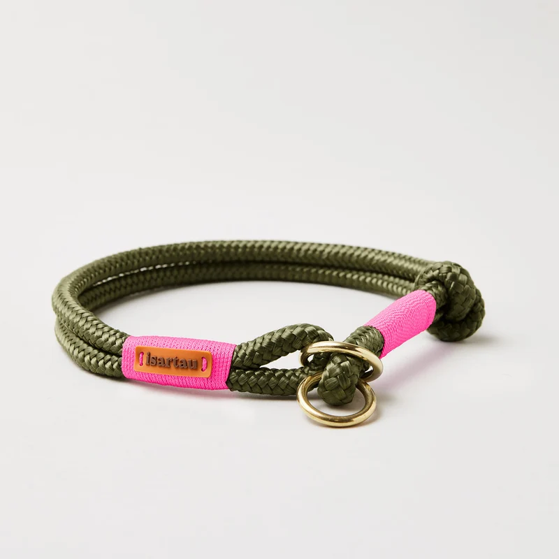 Zugstopp-Halsband Olive Grove NEONPINK