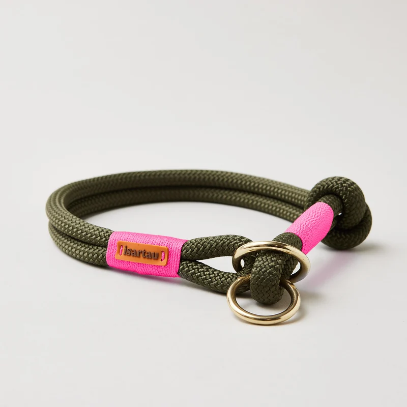 Zugstopp-Halsband Olive Grove NEONPINK