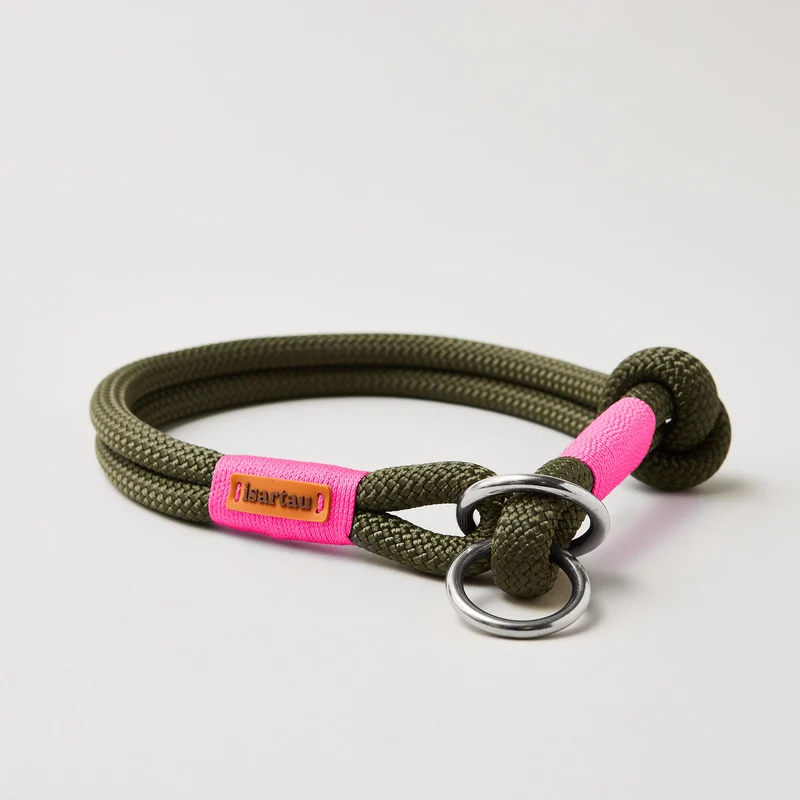 Zugstopp-Halsband Olive Grove NEONPINK